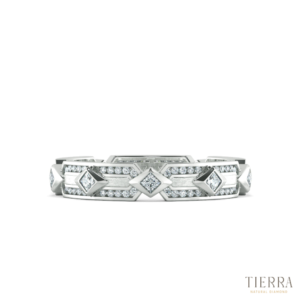 Nhẫn cưới nam NCM0024 mạnh mẽ với các giác cắt góc cạnh